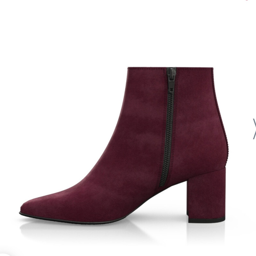 Elegant Burgundy Women's Ankle Boots 8.5